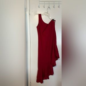 Off the shoulder red dress